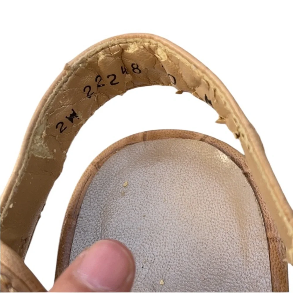 Stuart Weitzman size 10 tan ankle strap platforms cork heel - Picture 6 of 8